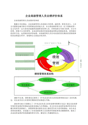 企业高级管理人员业绩评价体系Word文档下载推荐.docx