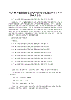 年产16万套新能源电动汽车电机驱动系统生产项目可行性研究报告.docx