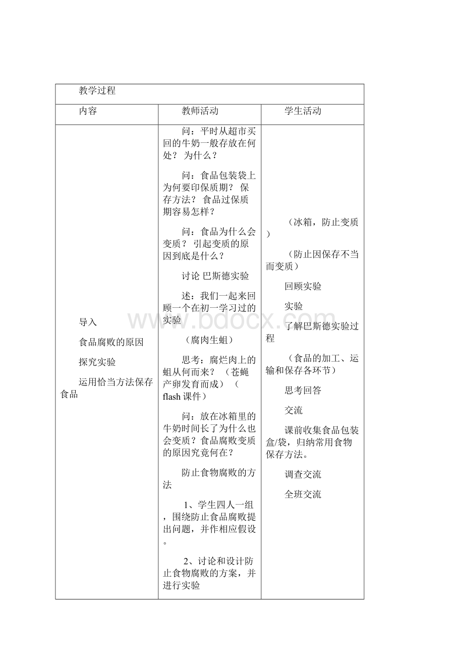 八年级生物上册《202 食品保存》教案 苏教版Word格式.docx_第2页