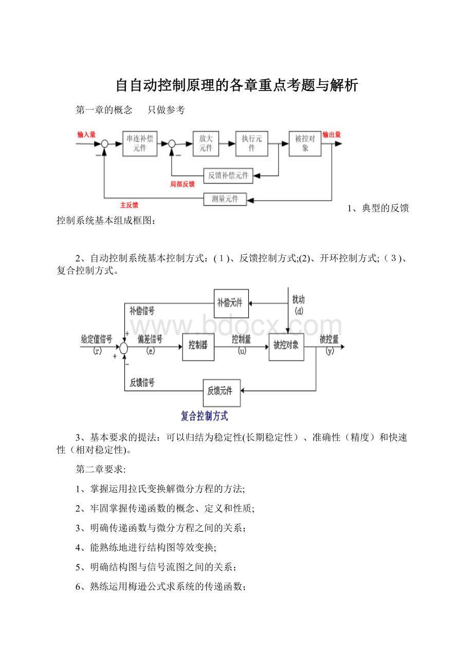 自自动控制原理的各章重点考题与解析Word下载.docx_第1页