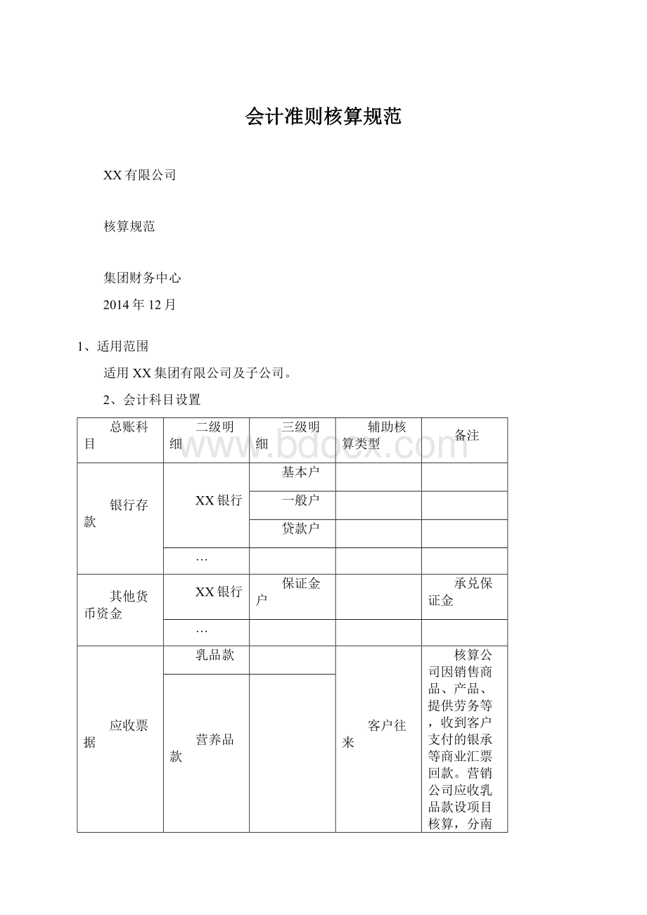 会计准则核算规范.docx