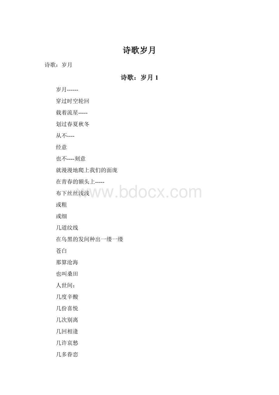 诗歌岁月.docx