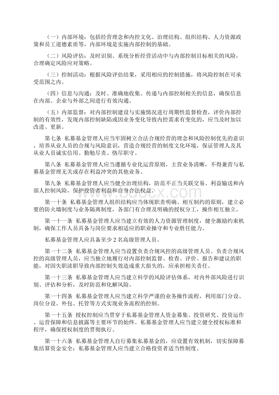 私募投资基金管理人内部控制指引Word格式文档下载.docx_第3页