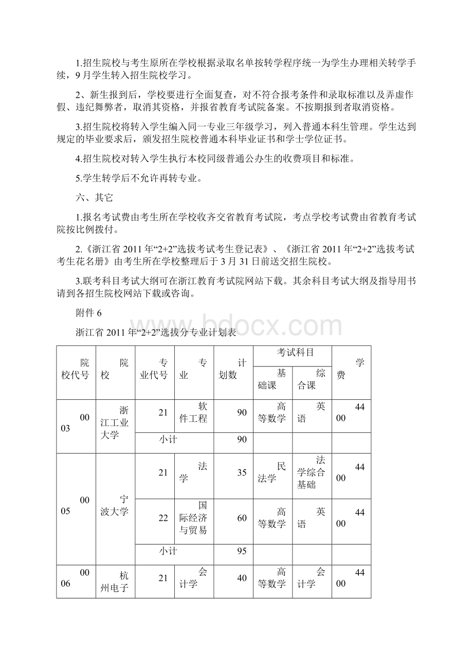 浙江省XXXX年2+2选拔工作实施细则等Word文件下载.docx_第3页