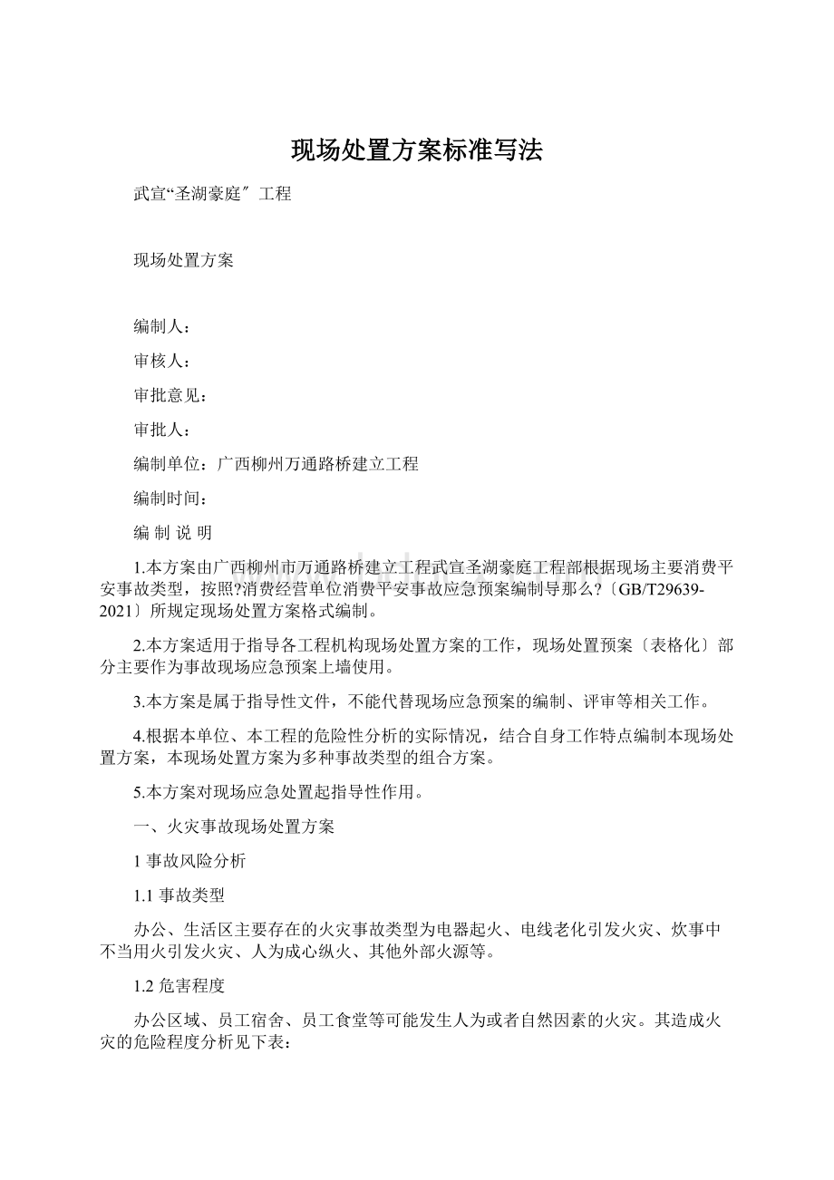 现场处置方案标准写法.docx