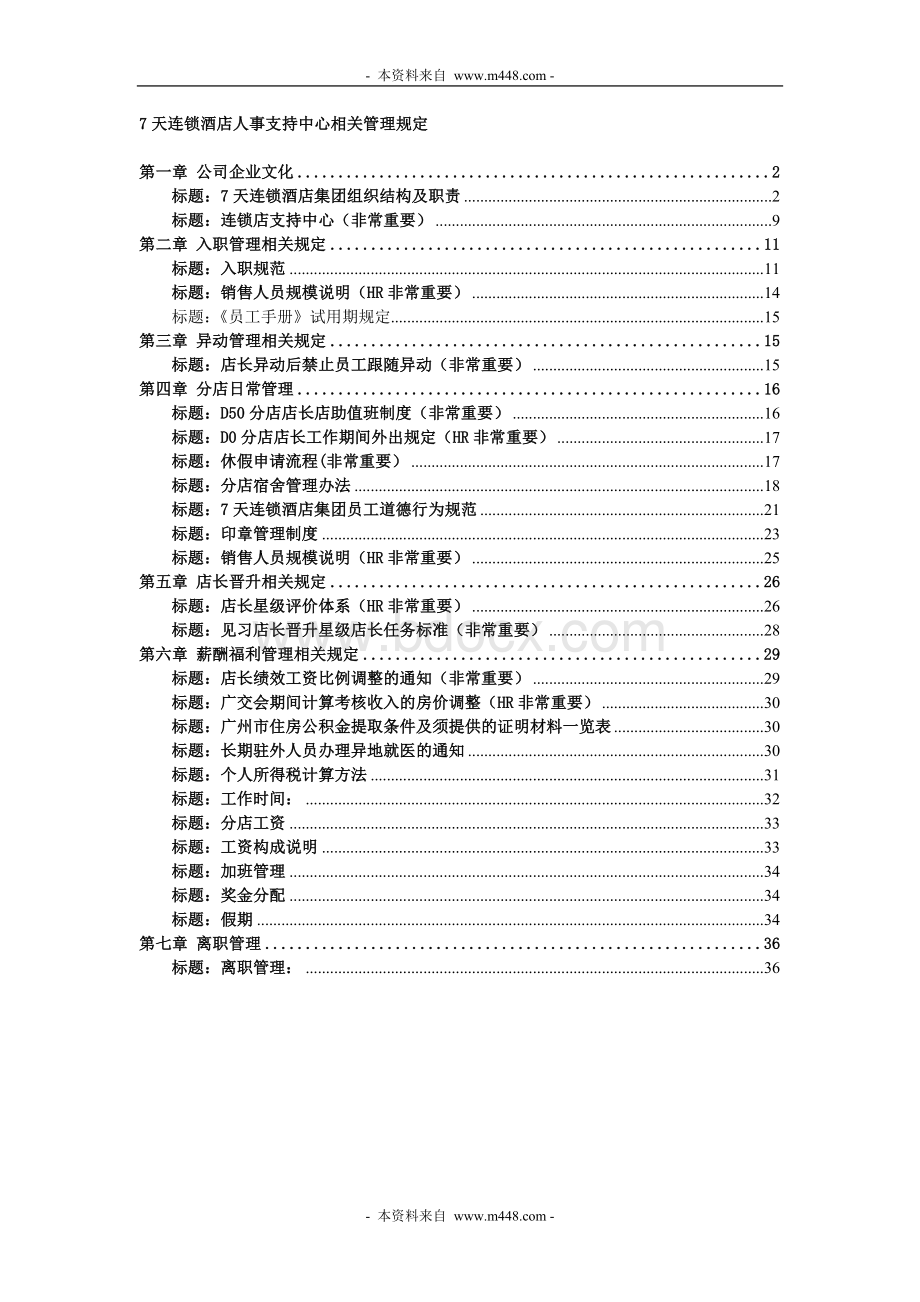 天连锁人力资源管理制度.doc