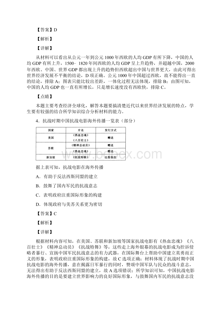 人教版高三历史图表选择题专练解析版.docx_第3页