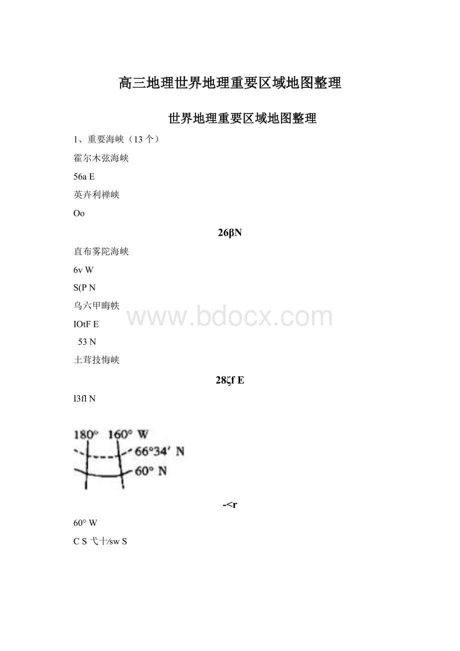 高三地理世界地理重要区域地图整理Word下载.docx