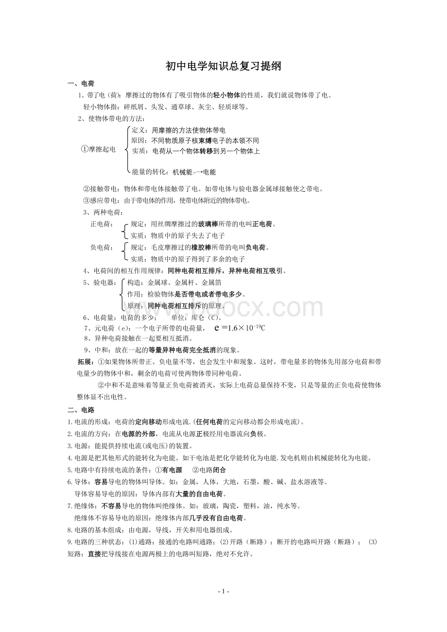 初中物理电学知识点汇总Word文档格式.doc_第1页