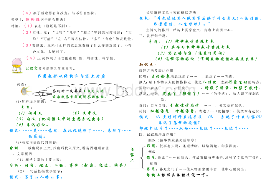 初中语文阅读知识点总结Word文档格式.doc_第2页