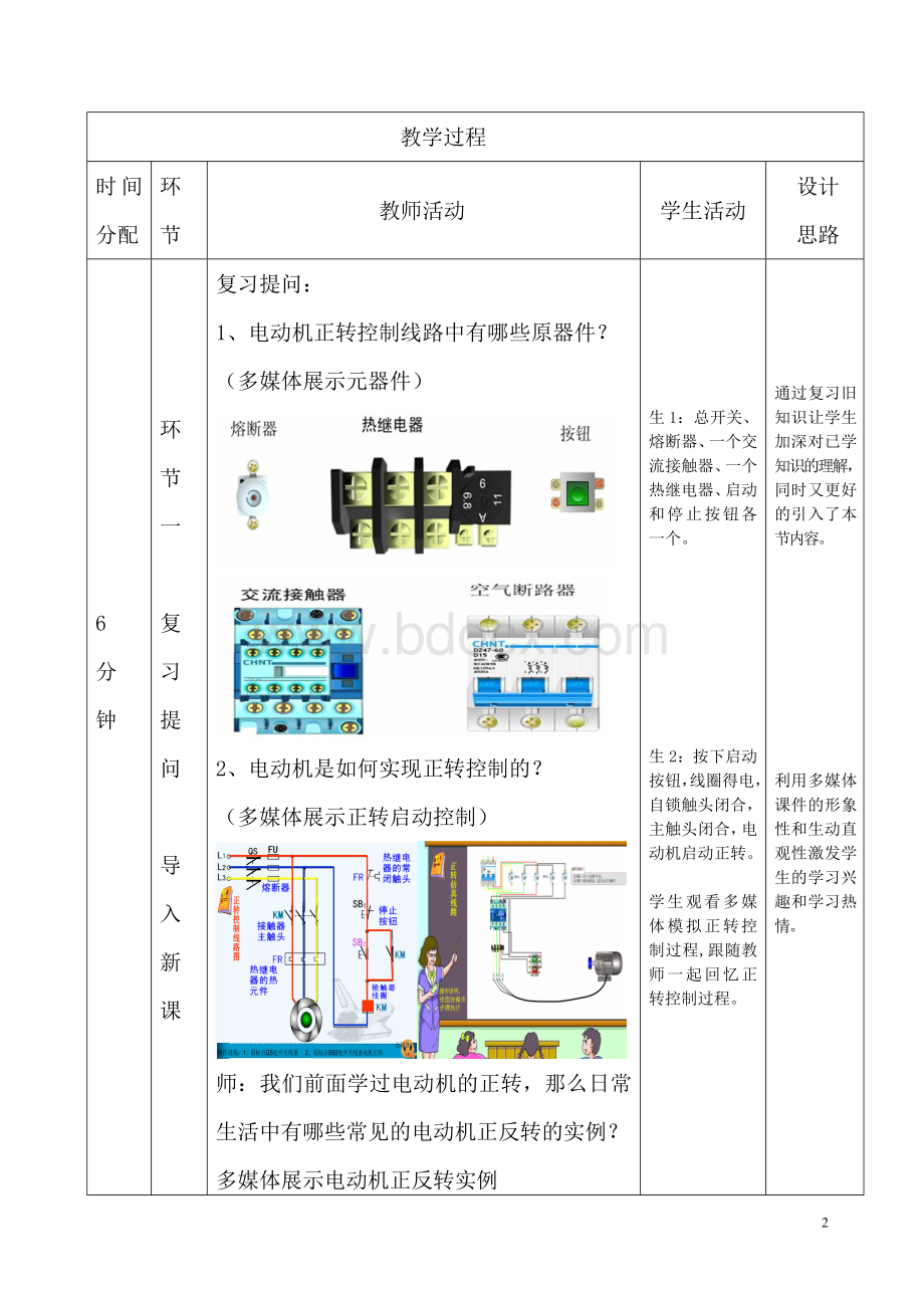 电动机正反转控制电路的安装教学设计.doc_第2页