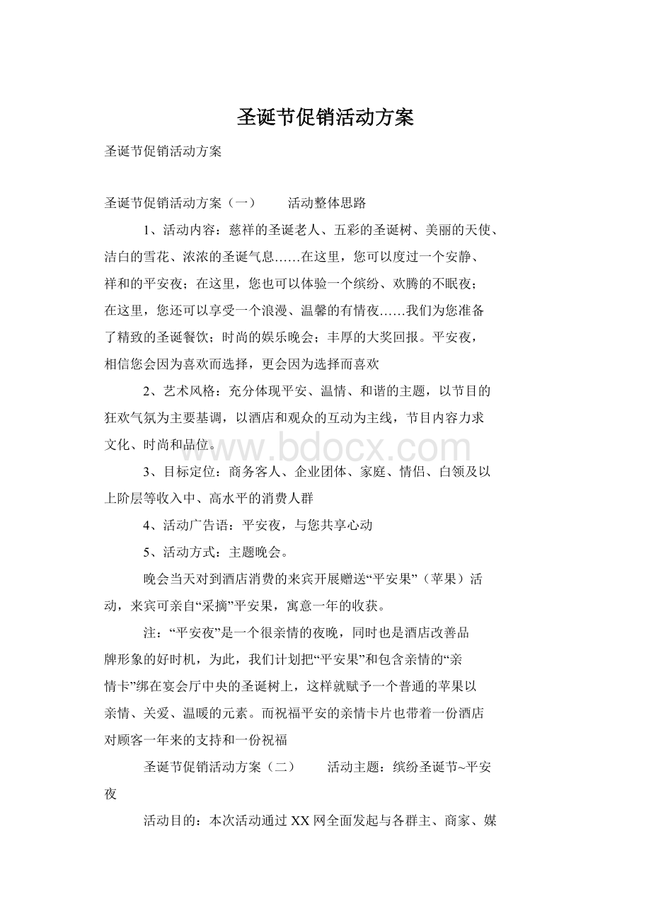 圣诞节促销活动方案文档格式.docx