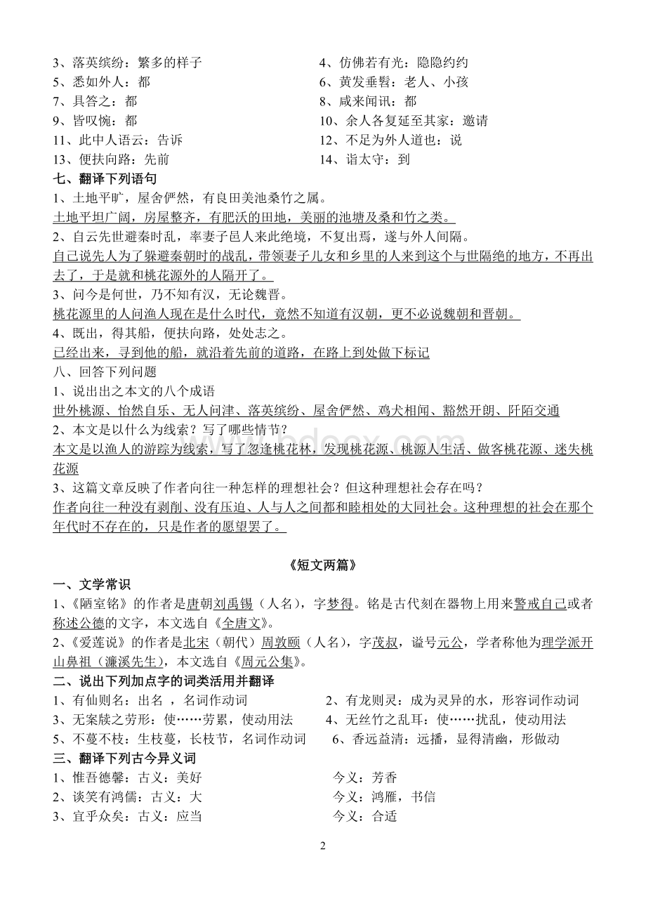 初中课内文言文练习答案Word文档下载推荐.doc_第2页