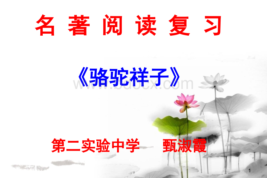 名著阅读复习教案《骆驼祥子》.ppt