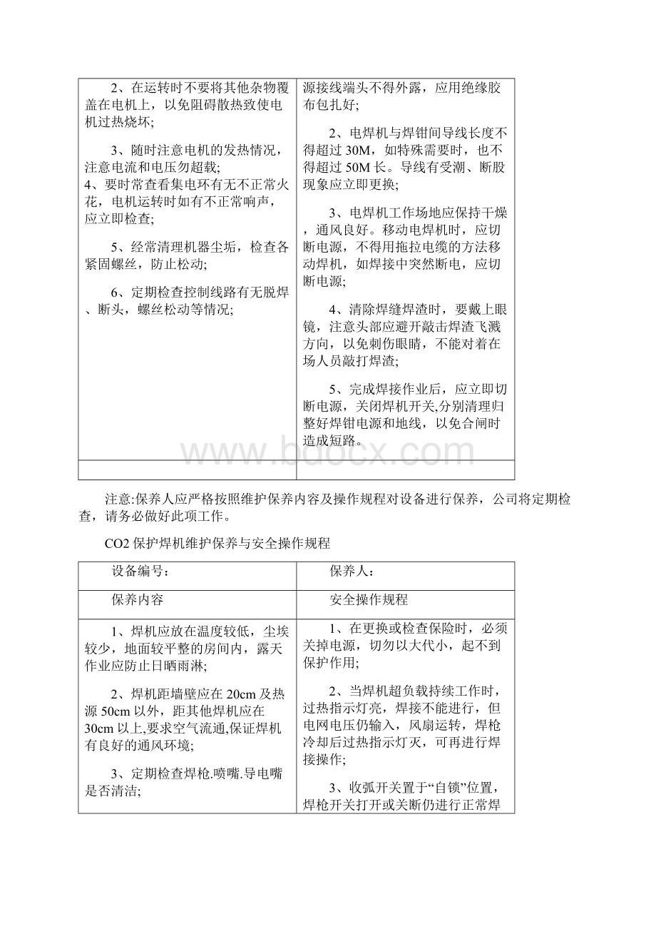 设备维护保养和安全操作规程Word文档格式.docx_第2页