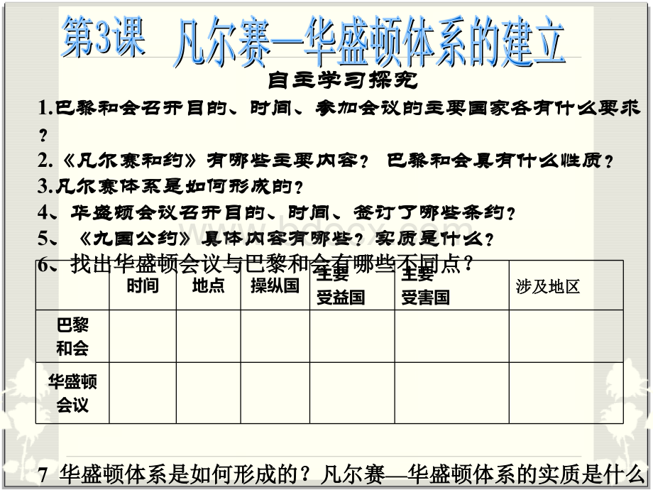 九年级下册第3课《凡尔赛华盛顿体系》课件优质PPT.ppt_第3页