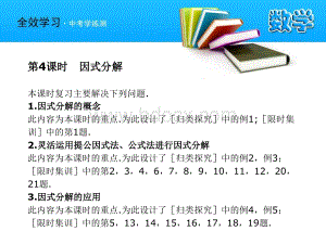 中考数学复习课件因式分解分式浙教版.ppt