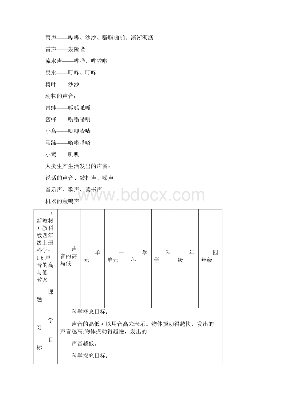 新教材教科版四年级上册科学11听听声音作业设计含答案Word文件下载.docx_第2页