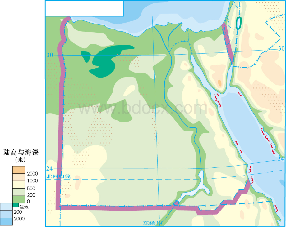 七年级地理下册高清晰地图底图.pdf