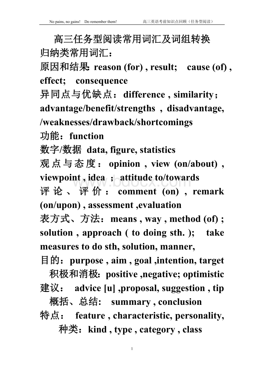 高三任务型阅读常用词汇及词组转换文档格式.doc