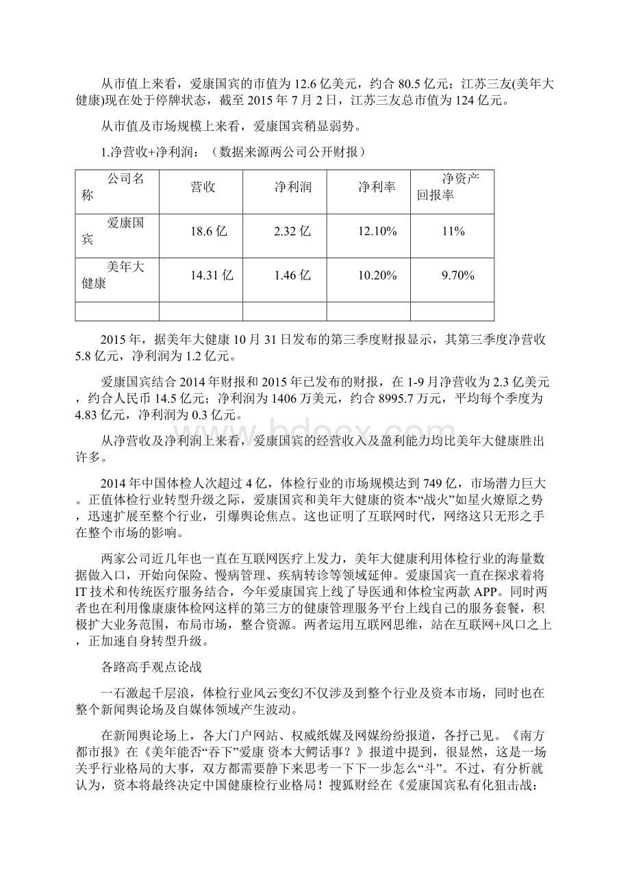 观察 美年大健康和爱康国宾武林大会 各路高手观点PK.docx_第2页