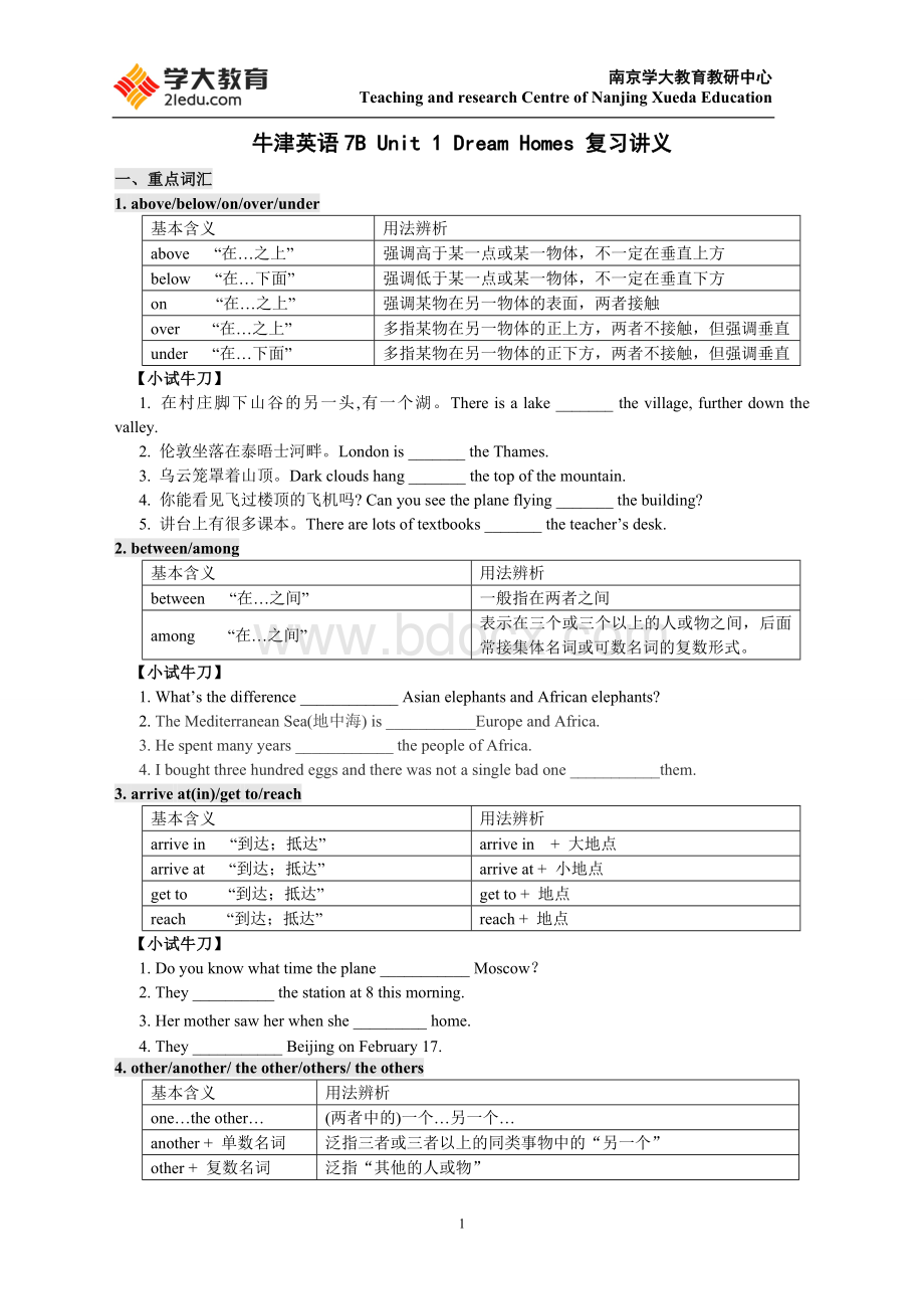 牛津英语7B复习资料Word格式.doc