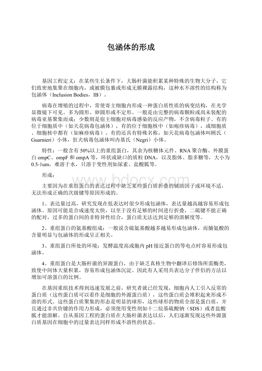 包涵体的形成Word下载.docx