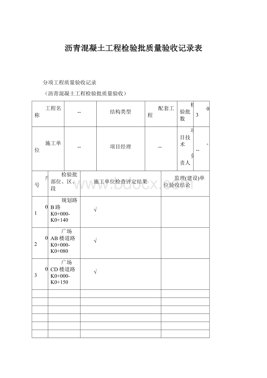 沥青混凝土工程检验批质量验收记录表文档格式.docx_第1页