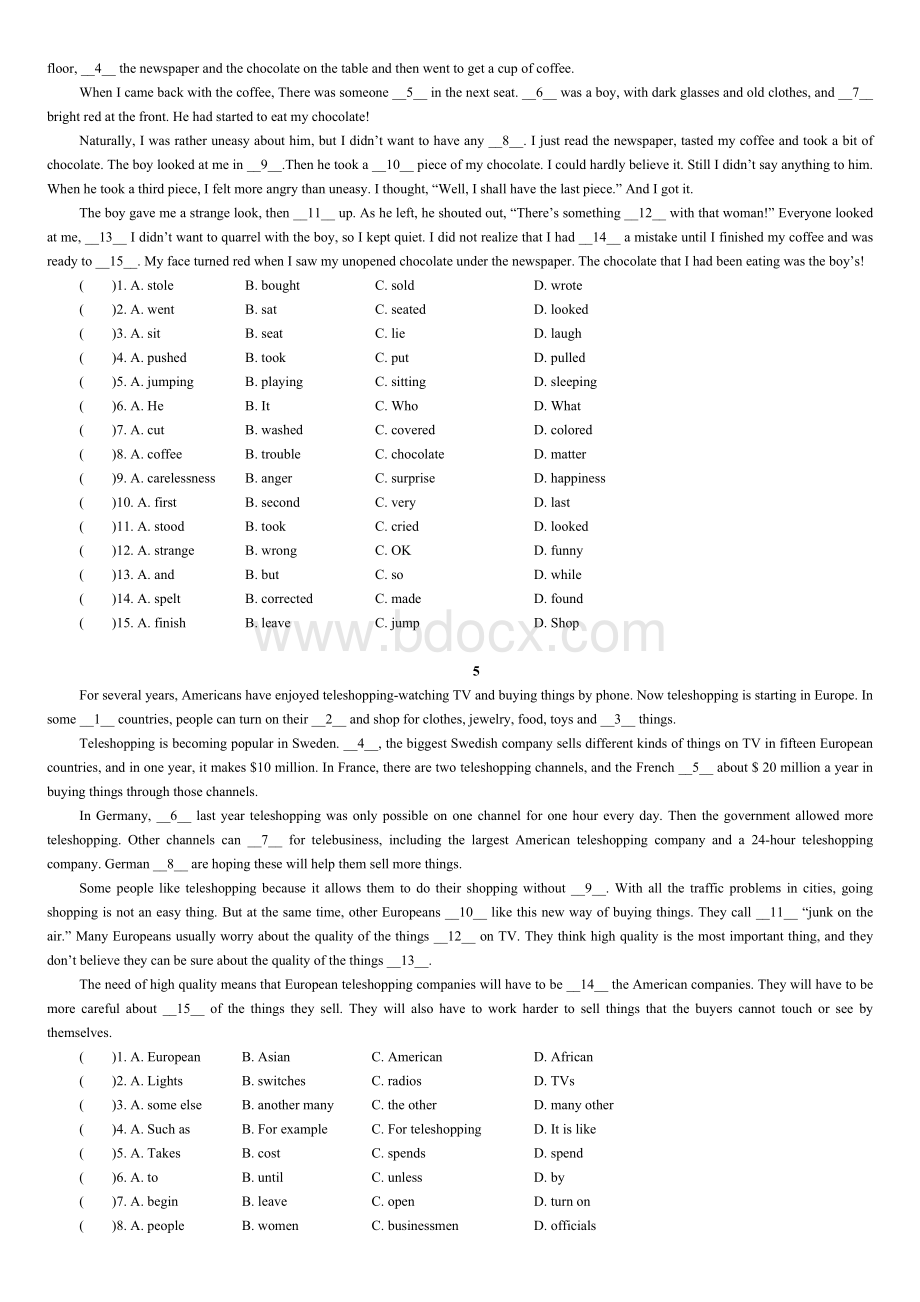 15空完形填空附带答案Word文档格式.doc_第3页