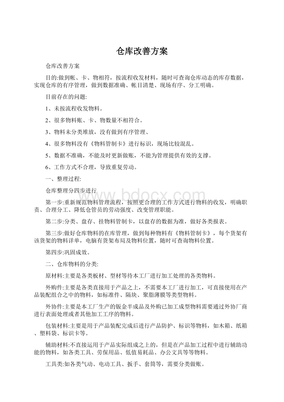 仓库改善方案.docx