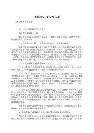 工作学习报告怎么写Word文档格式.docx