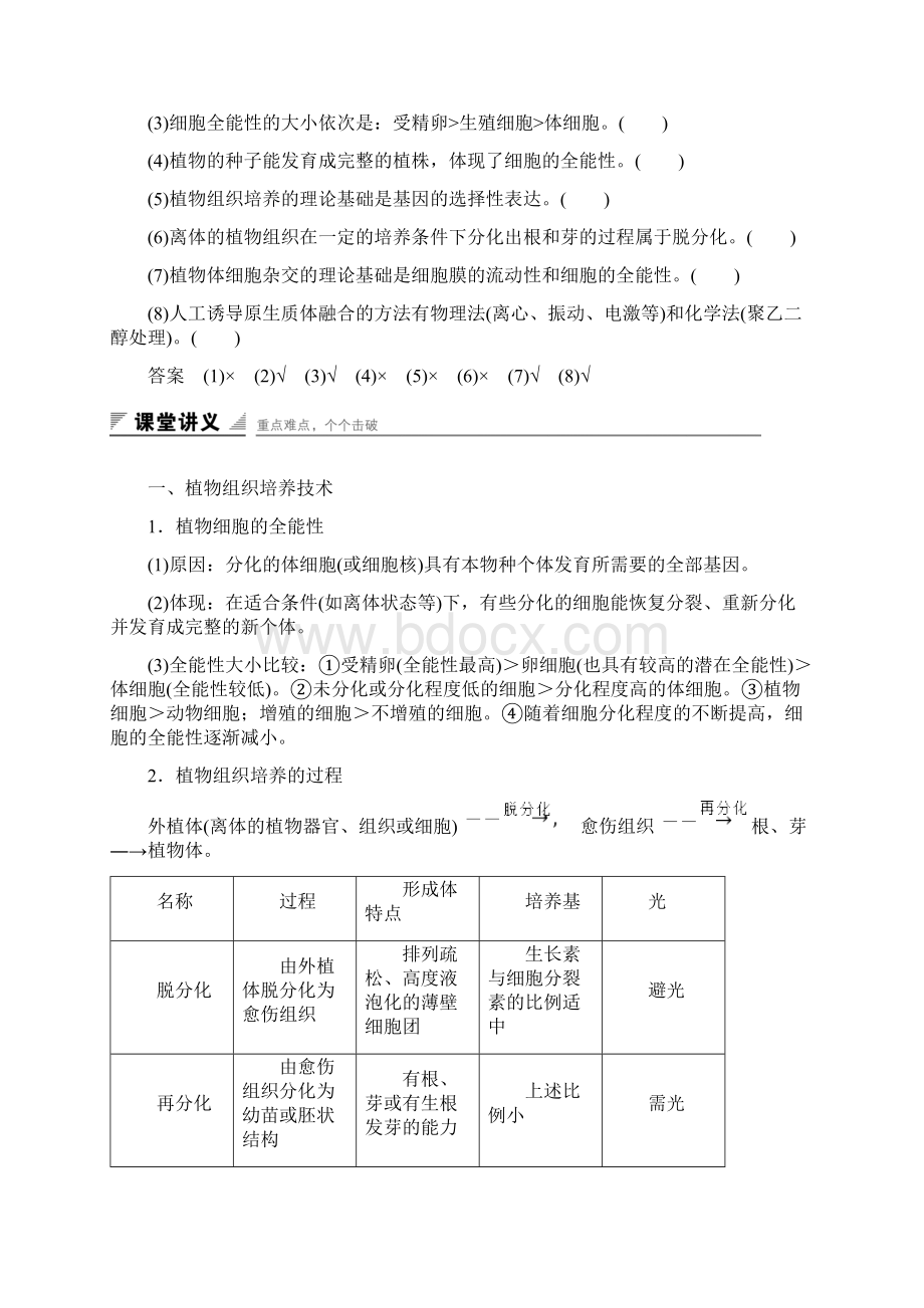 高中生物 专题二 细胞工程 211 植物细胞工程的基本Word文档格式.docx_第3页