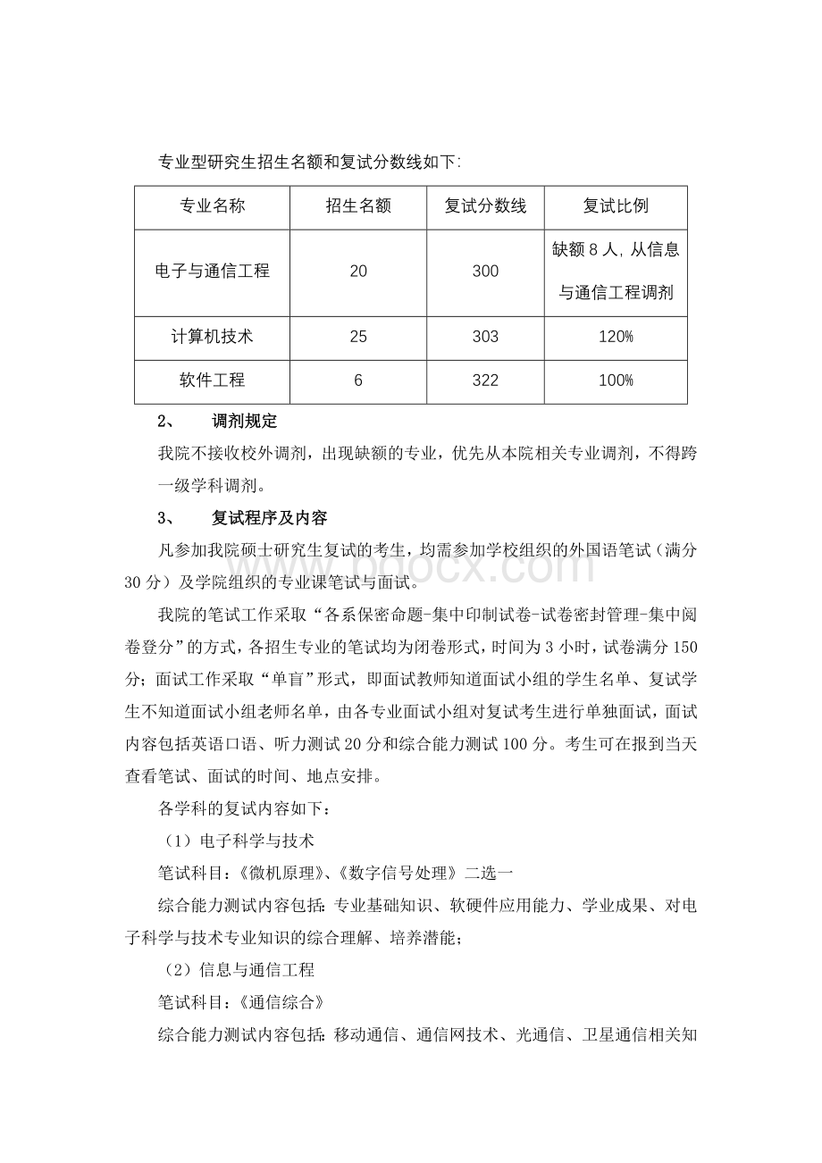 北京科技计算机与通信工程学院2012年硕士研究生入学考试复试工作方案文档格式.doc_第3页