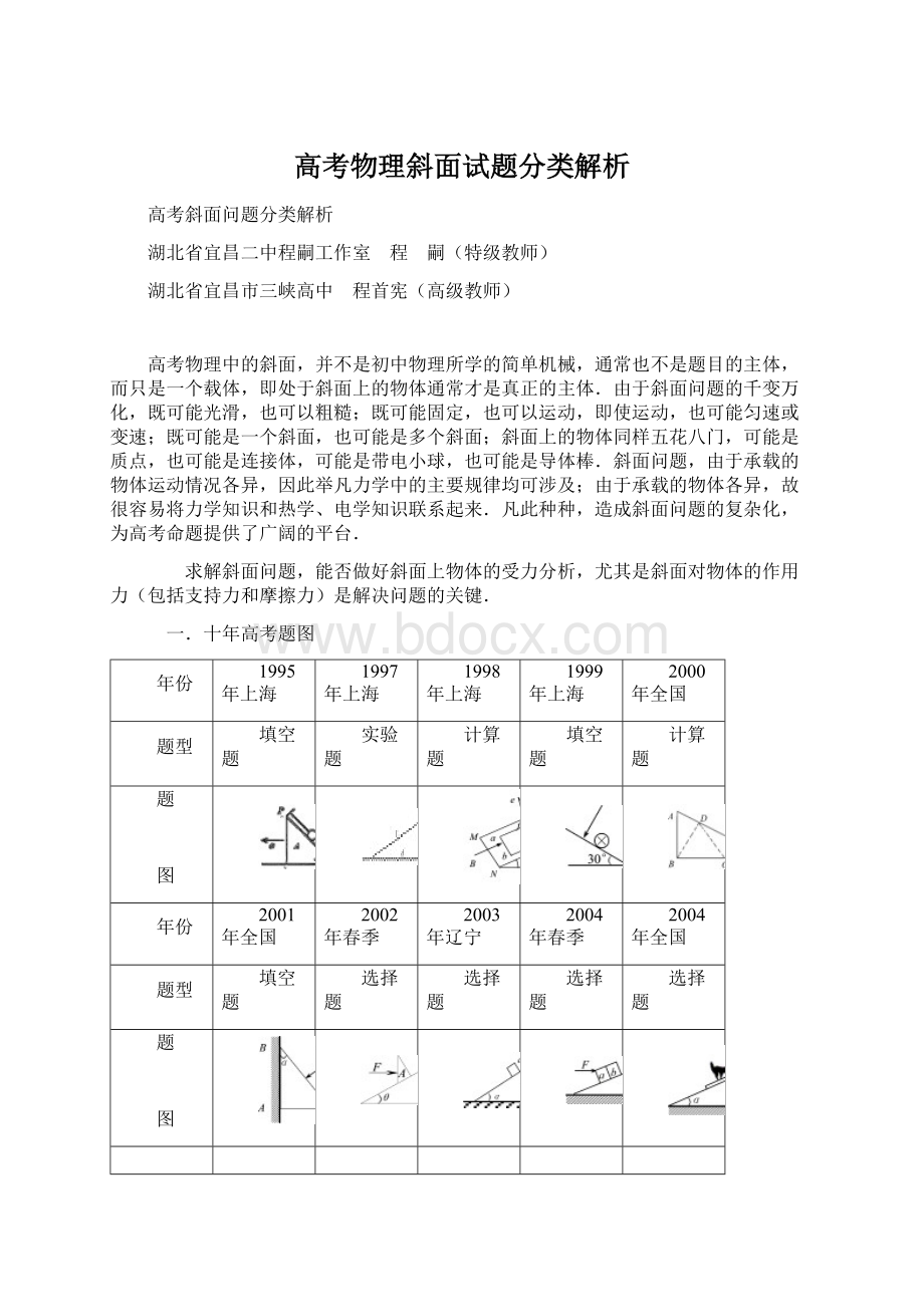 高考物理斜面试题分类解析.docx_第1页