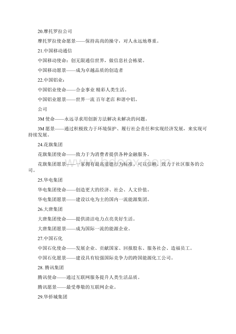 家优秀企业愿景使命集锦Word格式.docx_第3页