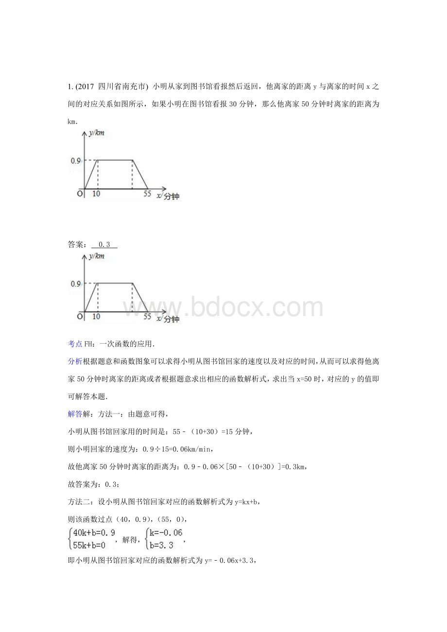 2.4利用一次函数解决实际问题(2017年).doc_第1页