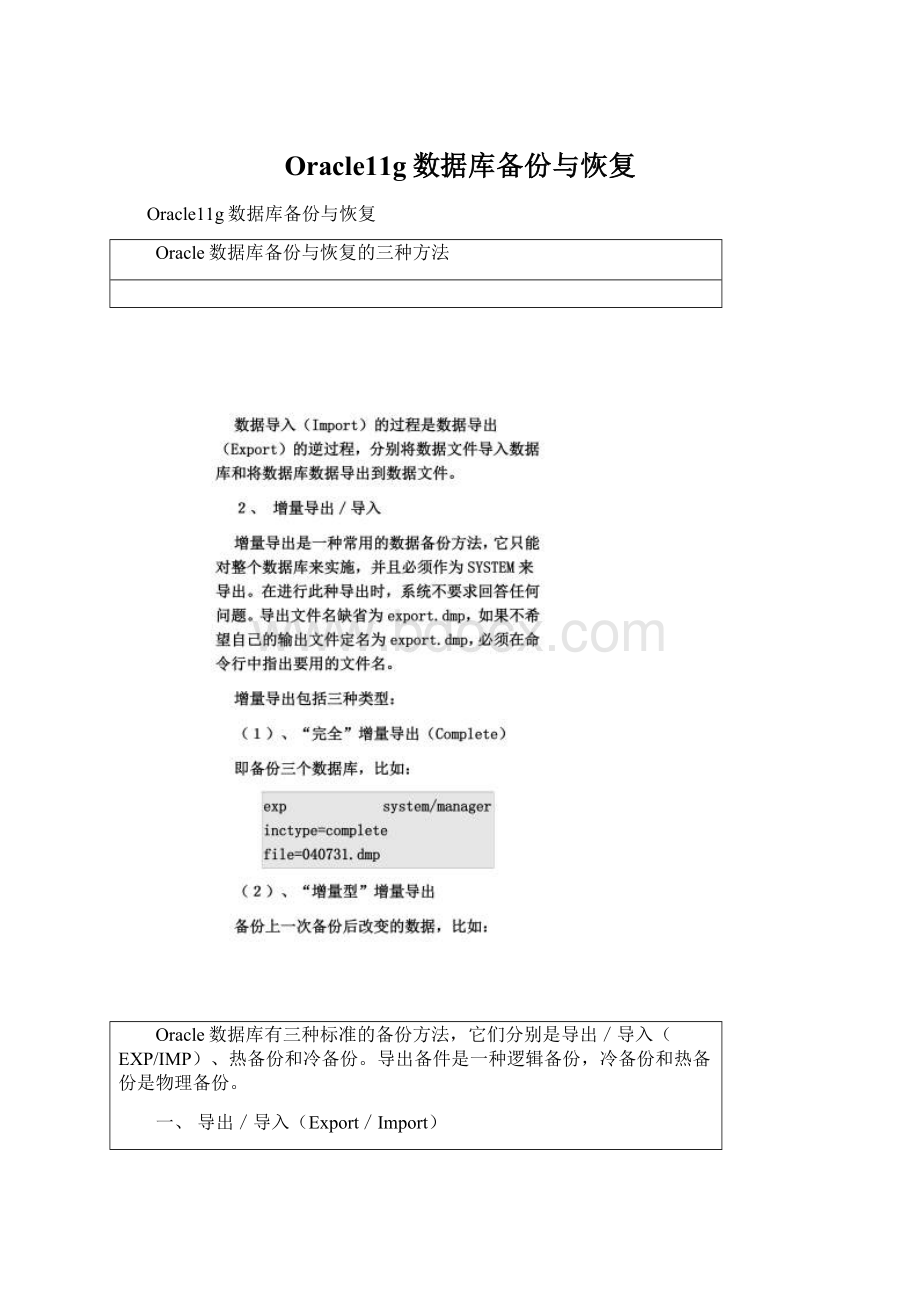 Oracle11g数据库备份与恢复.docx
