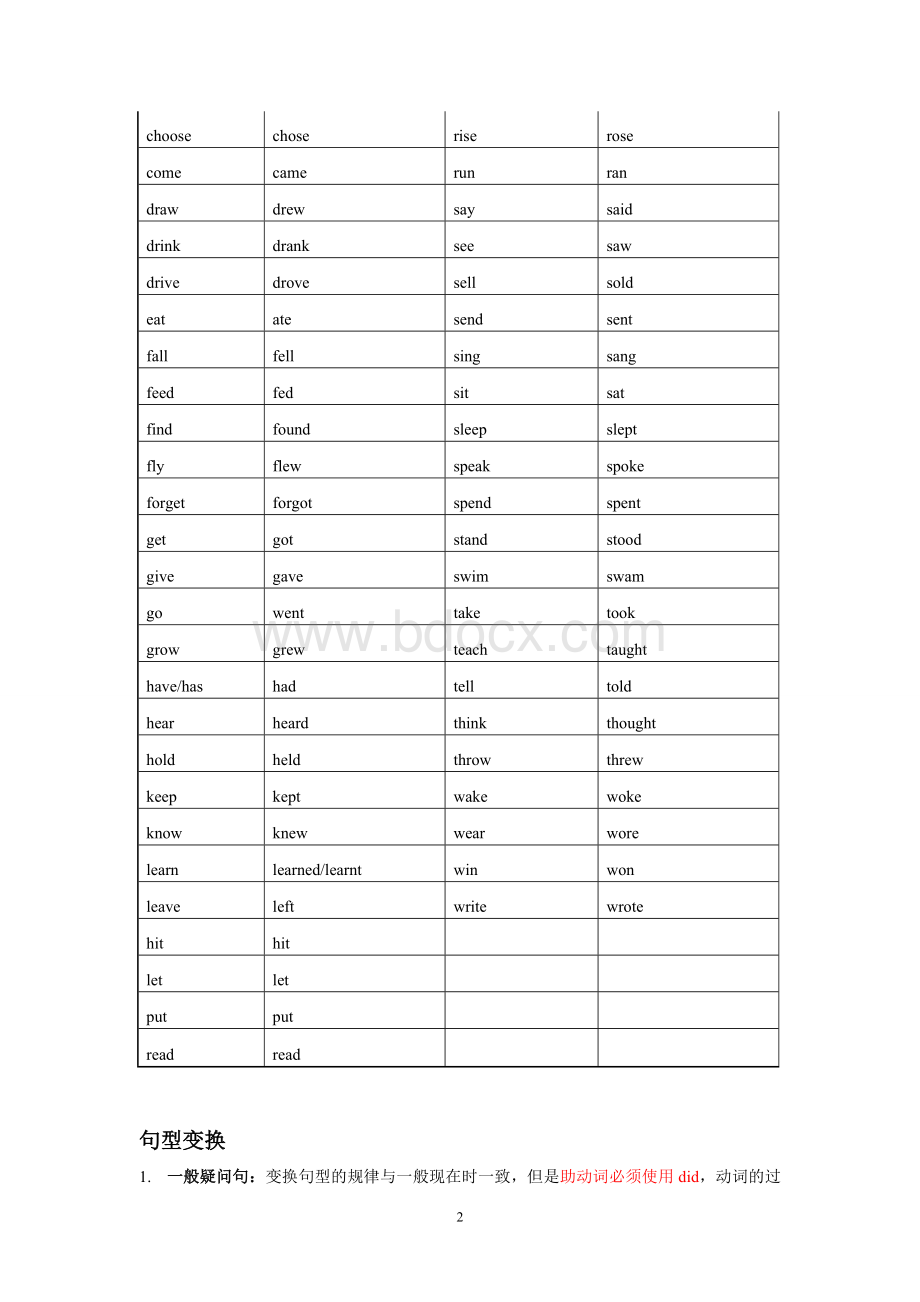 仁爱英语七年级下册过去式及练习文档格式.doc_第2页