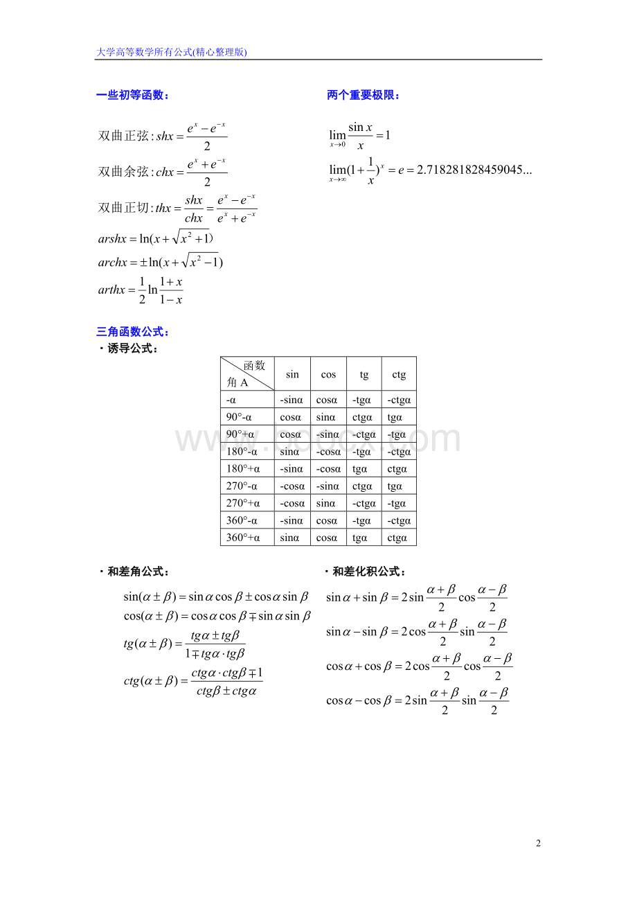 大学高等数学所有公式(打印版)Word文档格式.doc_第2页