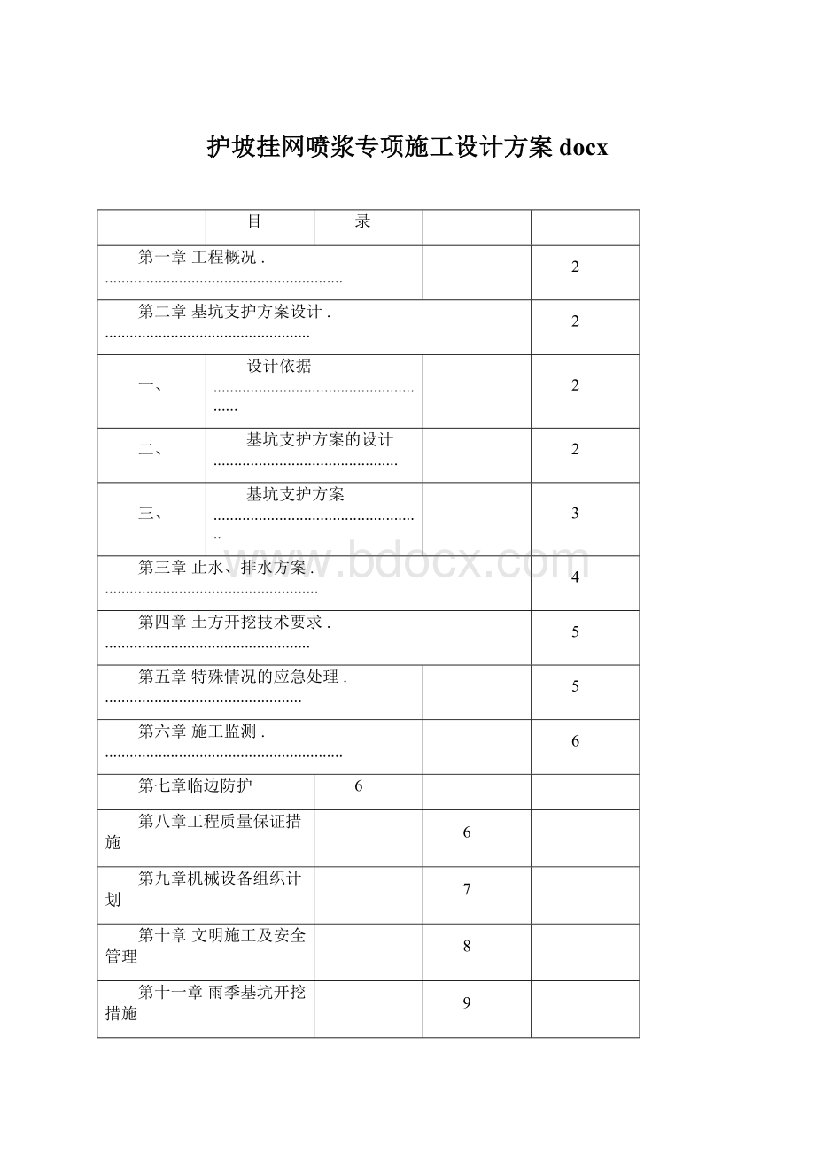 护坡挂网喷浆专项施工设计方案docx.docx