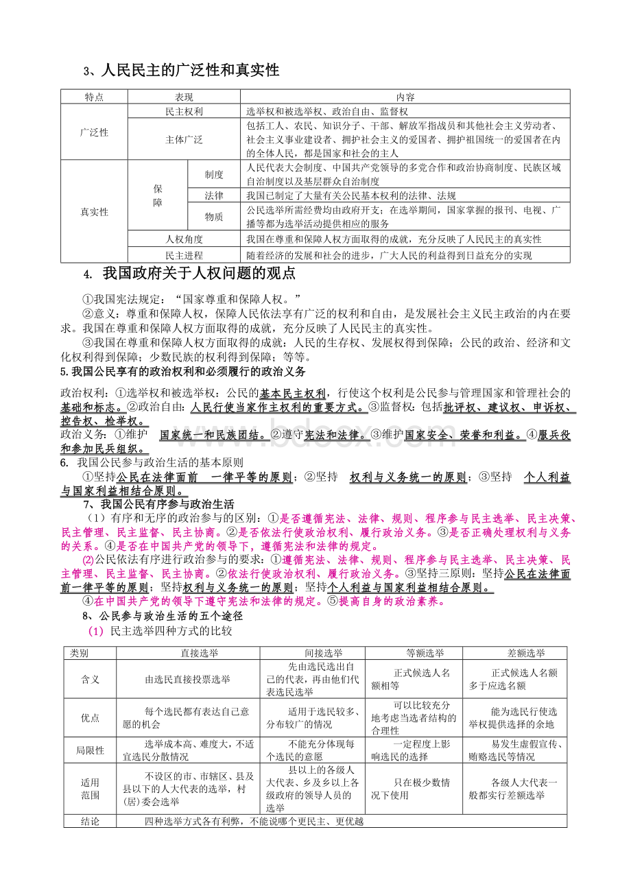 政治生活主观题答题模板.docx_第2页