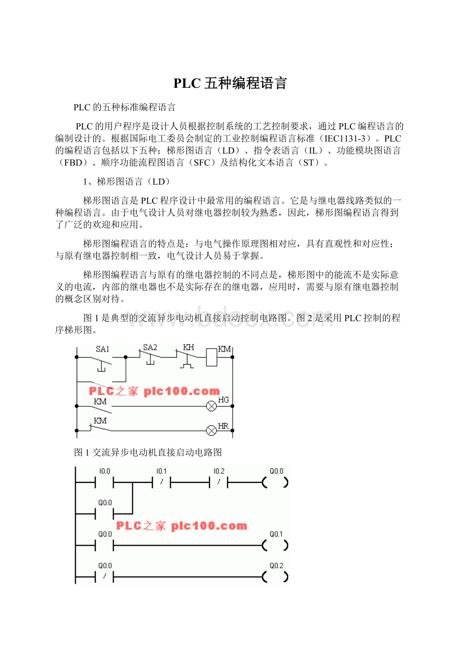 PLC五种编程语言Word文件下载.docx_第1页