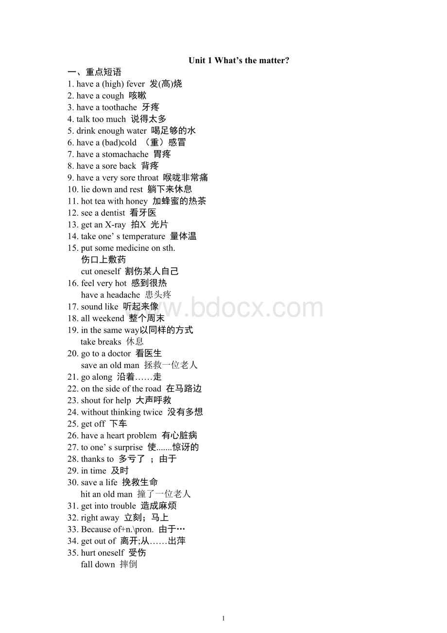 2014年春季人教版新目标英语八年级下册期中复习各单元知识点总复习.doc