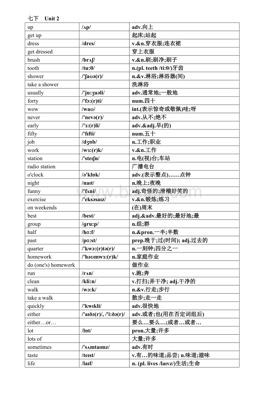 最新人教版英语七下单词表汇总完整版.doc_第2页