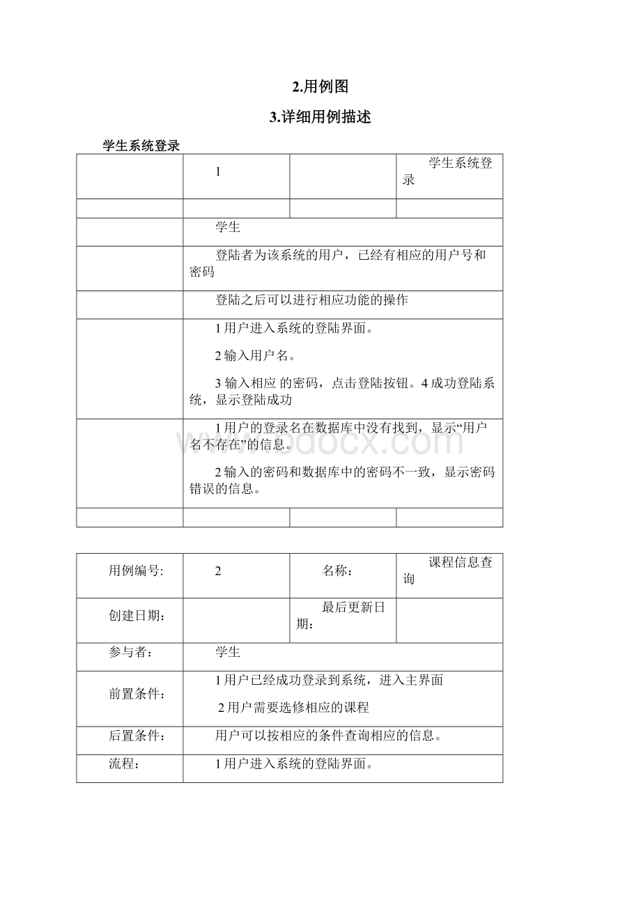 学生选课系统用例Word文档下载推荐.docx_第2页