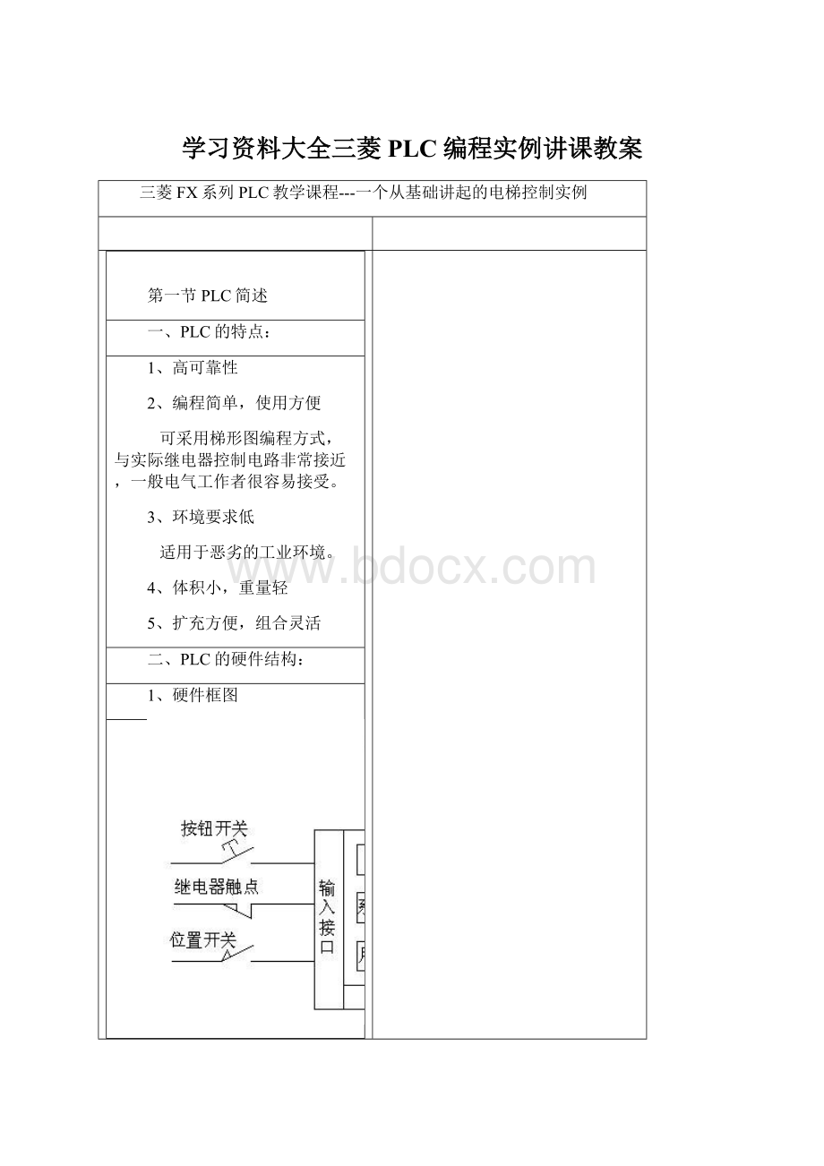 学习资料大全三菱PLC编程实例讲课教案Word格式文档下载.docx