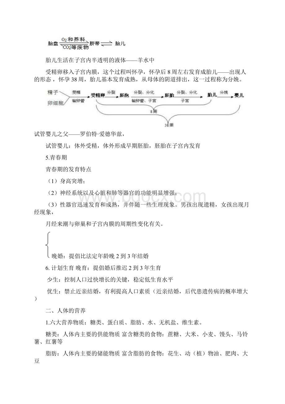 七年级下册生物期末复习笔记.docx_第2页