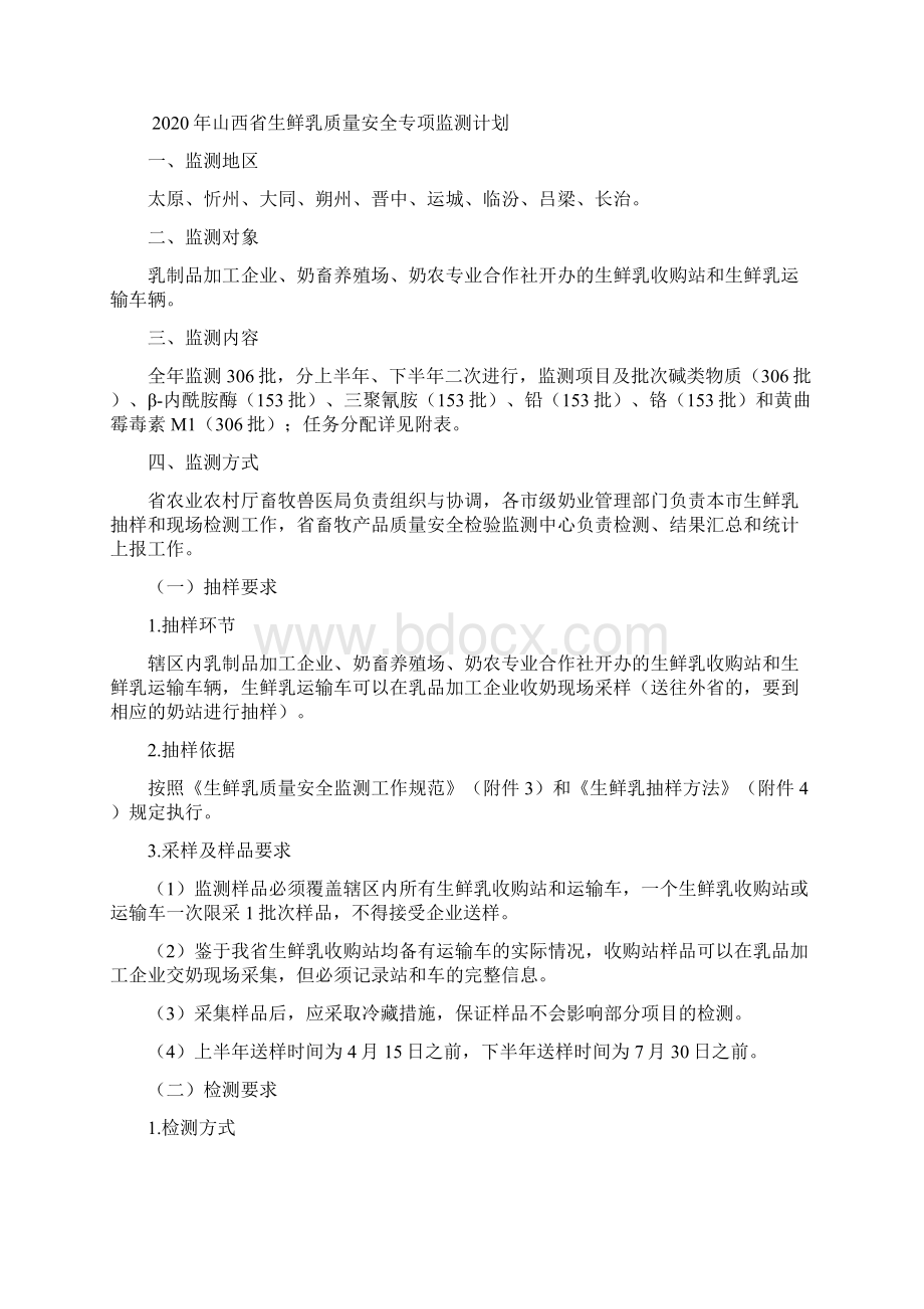 国家生鲜乳质量安全监测计划模板Word文档下载推荐.docx_第3页