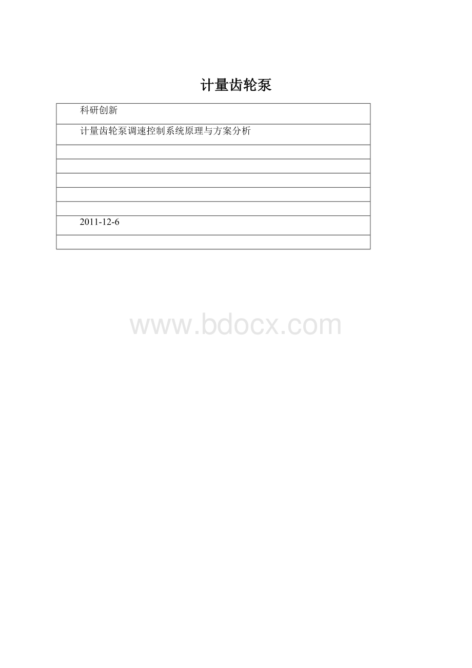 计量齿轮泵Word格式文档下载.docx