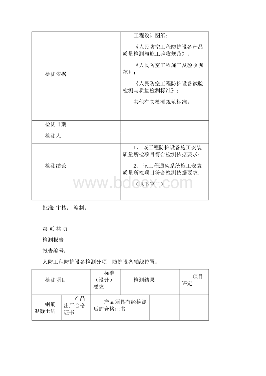 人防工程防护设备及通风系统安装施工质量检测报告文档格式.docx_第2页